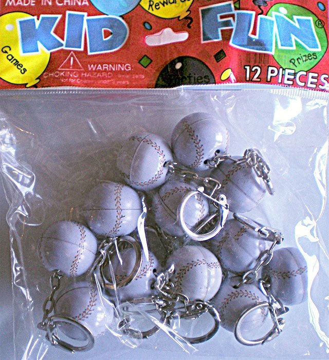 1" Keychain - Baseball (12ct)