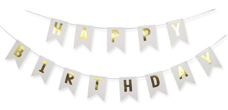 10' Banner - Gold Foil Happy Birthday