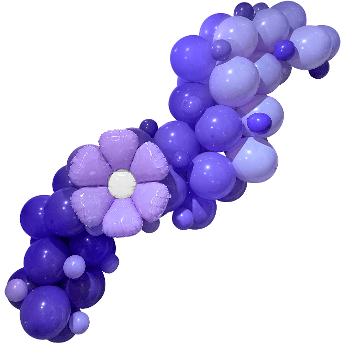 10' Organic Balloon Garland Kit - Purple Daisy