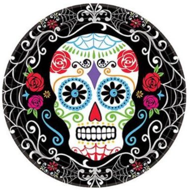 10.25" Paper Plates - Day of the Dead (18ct)