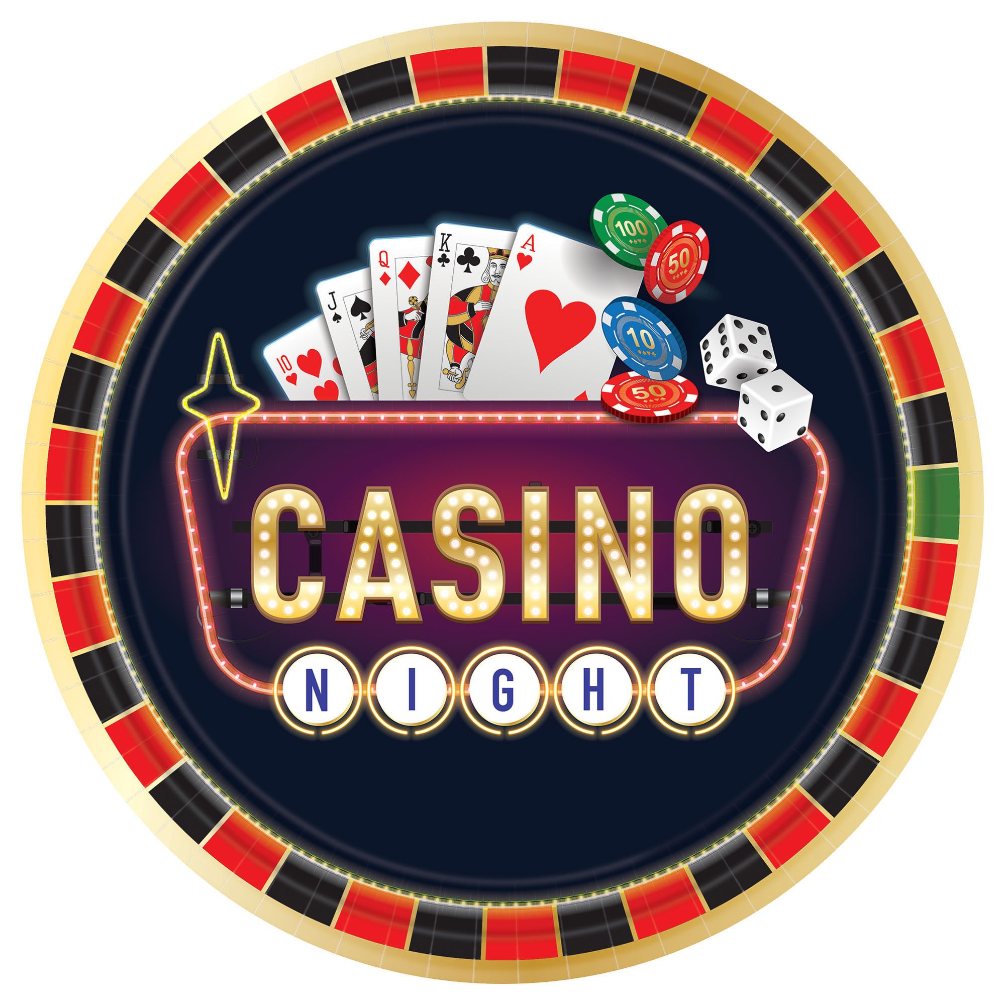 10.5" Paper Plates - Roll The Dice (8ct)