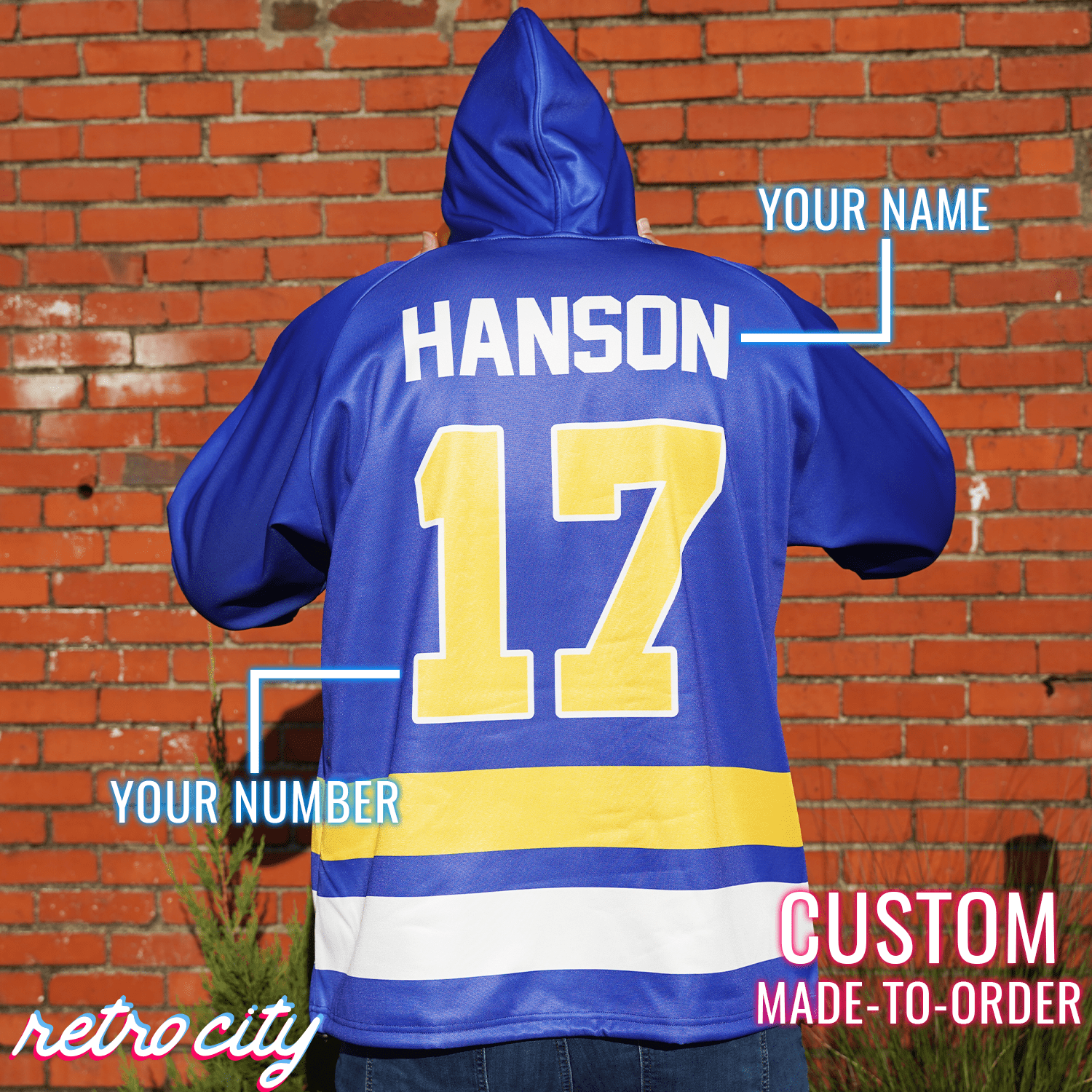 Charlestown Chiefs Slap Shot Custom Lace-Up Hockey Hoodie Sweater