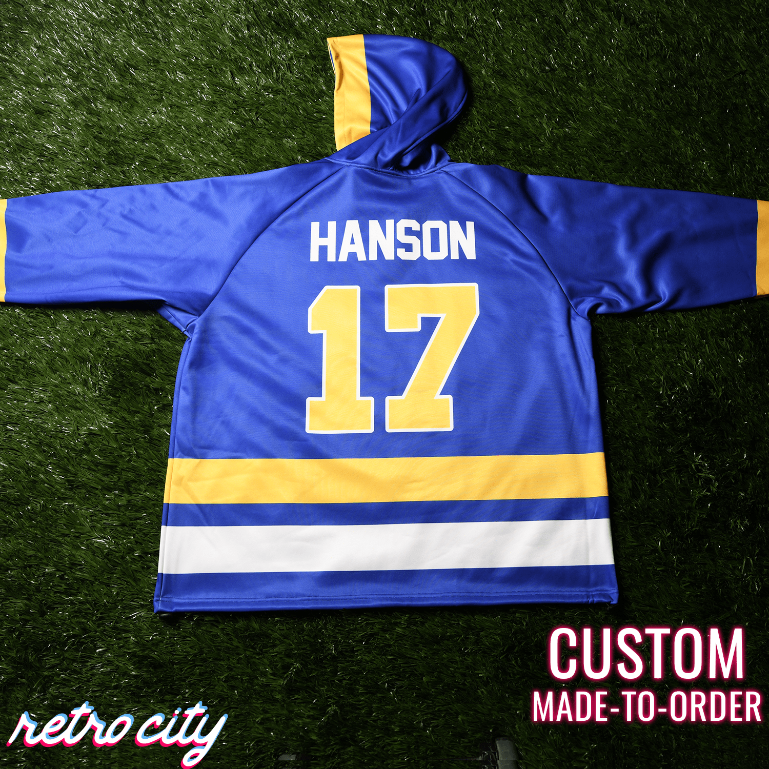 Charlestown Chiefs Slap Shot Custom Lace-Up Hockey Hoodie Sweater