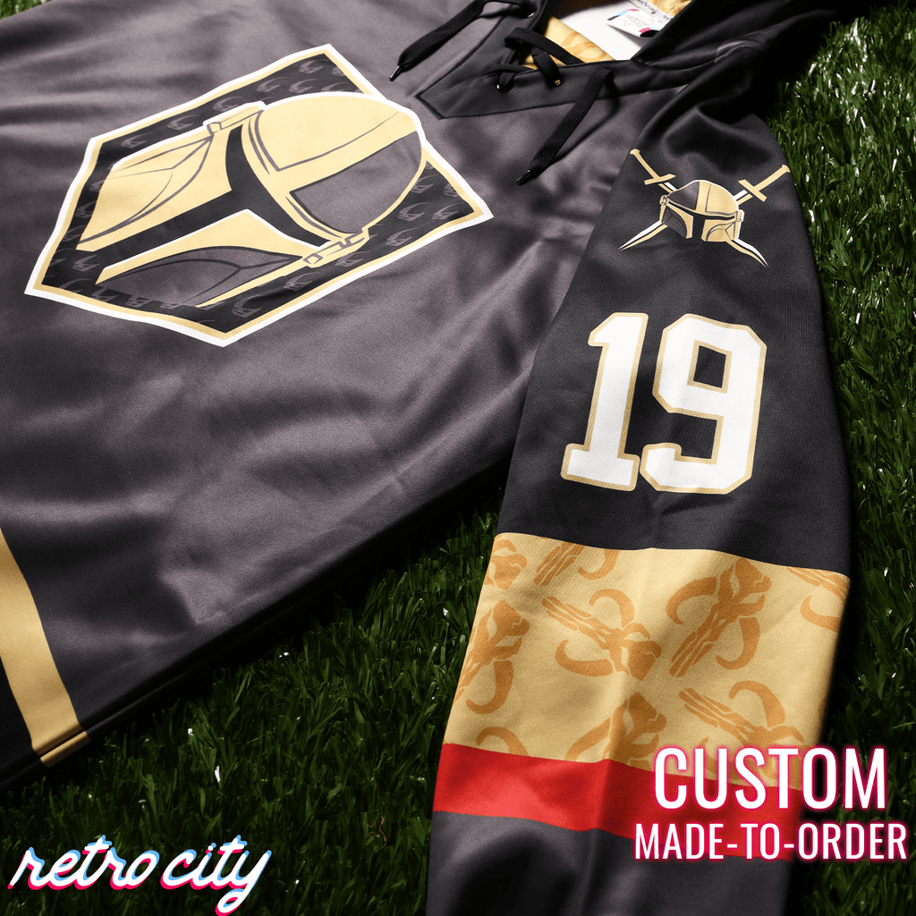 Mando Bounty Hunter Custom Lace-Up Hockey Hoodie Sweater