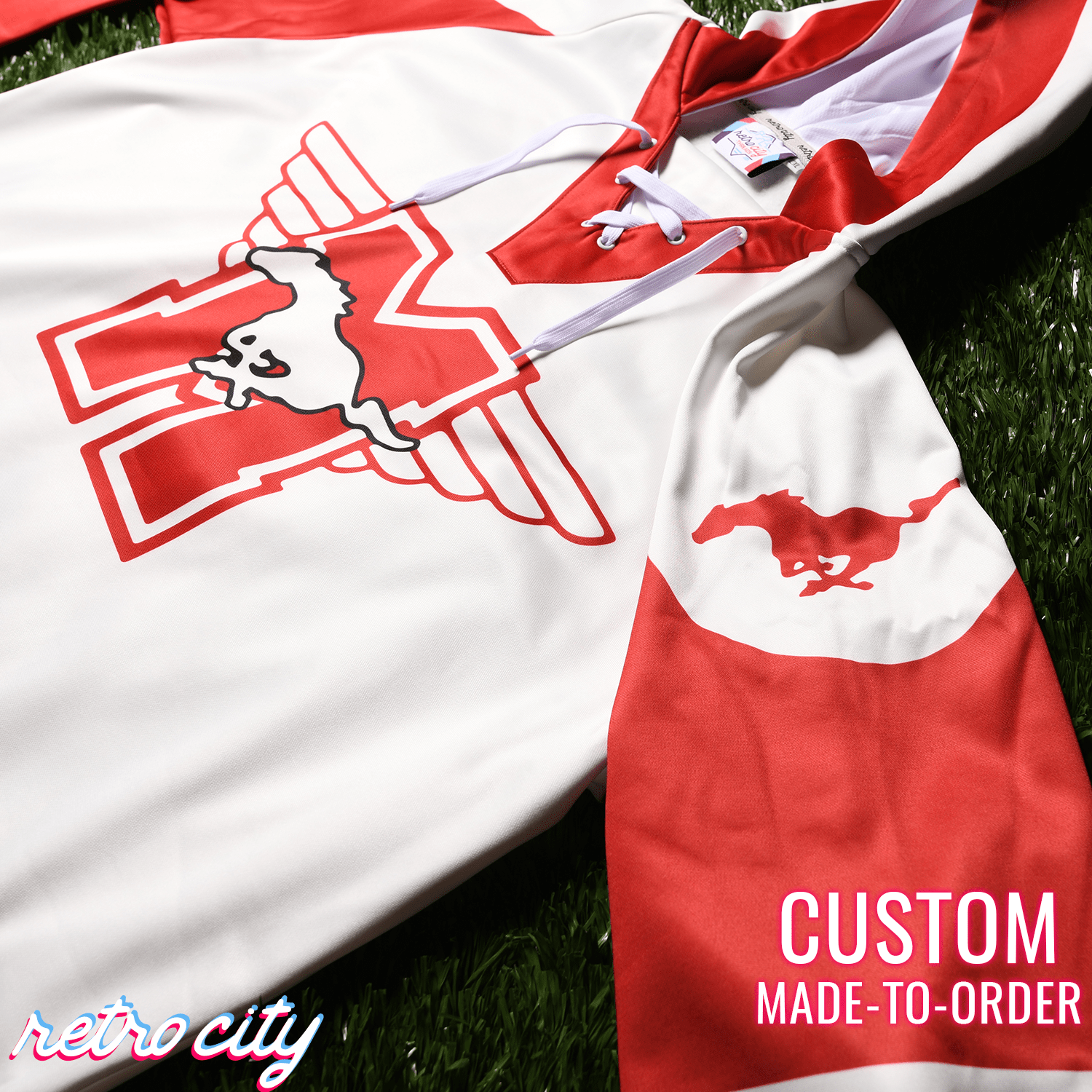 Hamilton Mustangs Youngblood Custom Lace-Up Hockey Hoodie Sweater