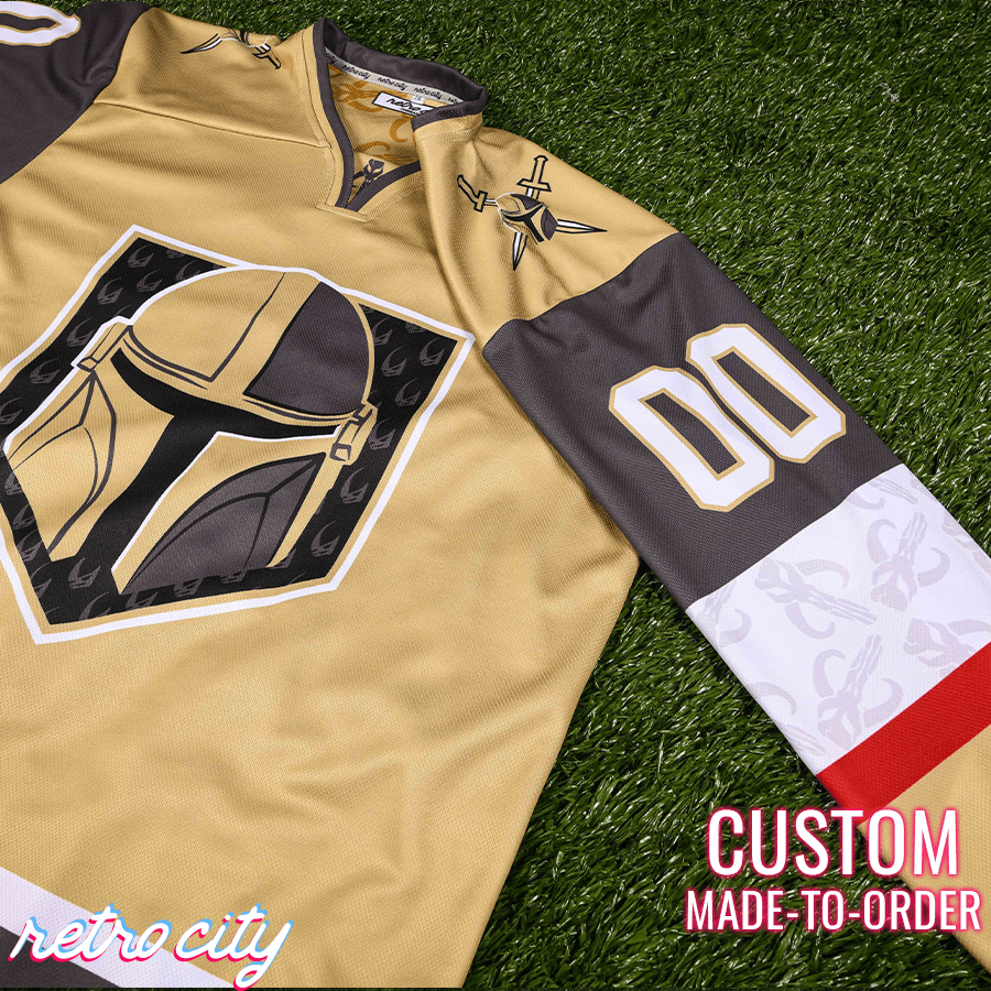 Mando Bounty Hunter Hockey Jersey Sweater (Gold)