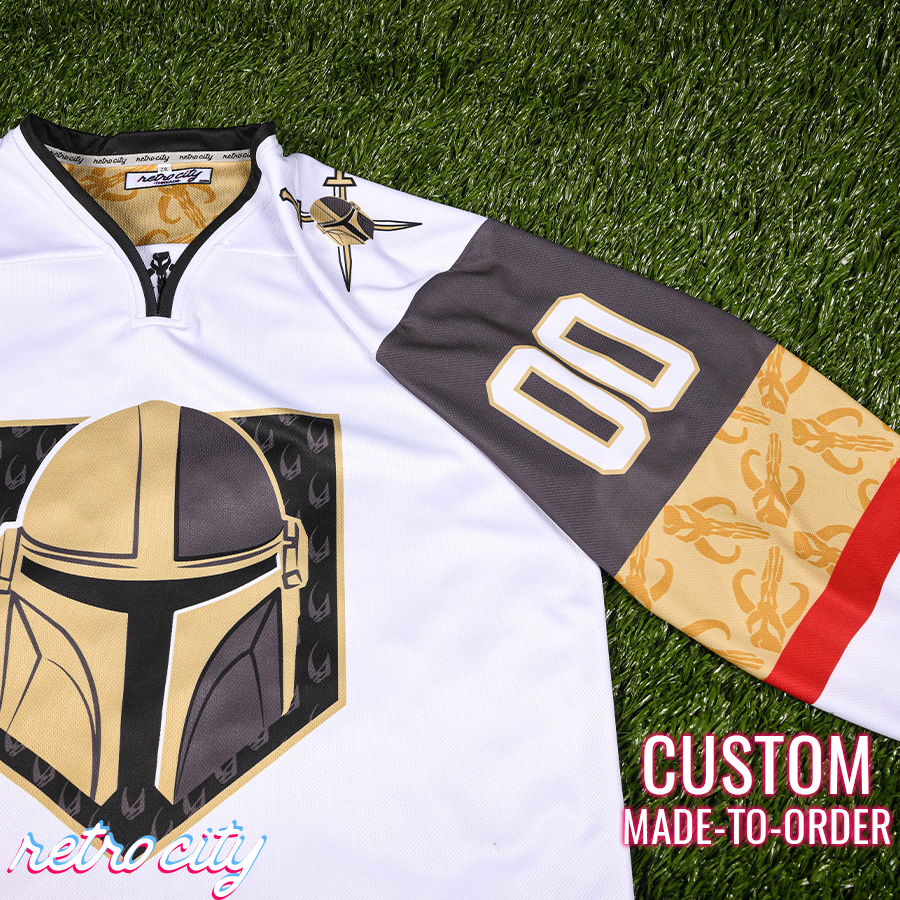 Mando Bounty Hunter Hockey Jersey Sweater (White)