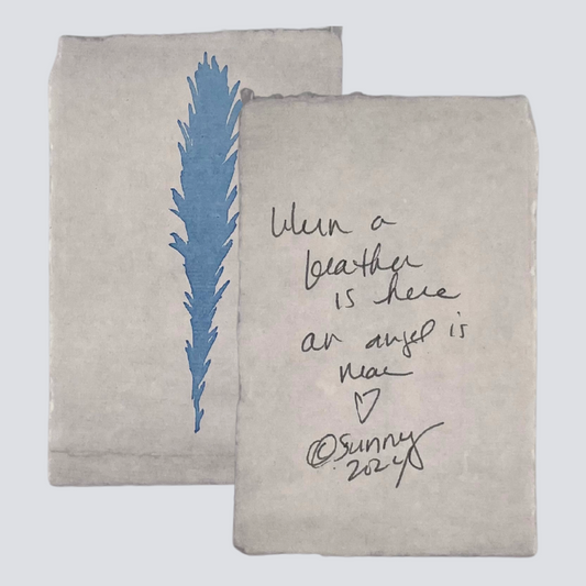 Large Cornflower Blue Angel Feather