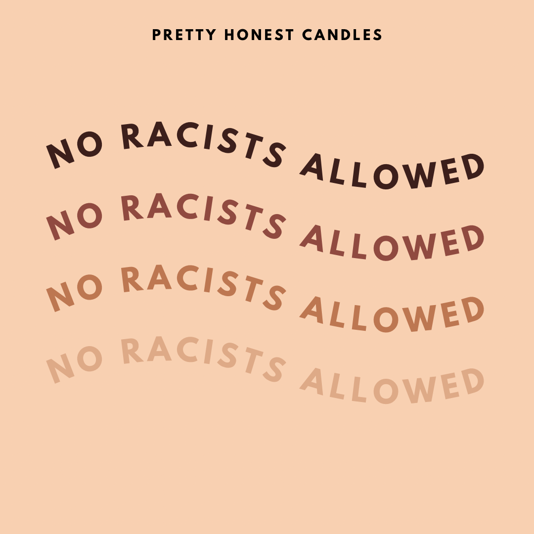 Amber and vanilla candle - No Racists Allowed Soy Candle