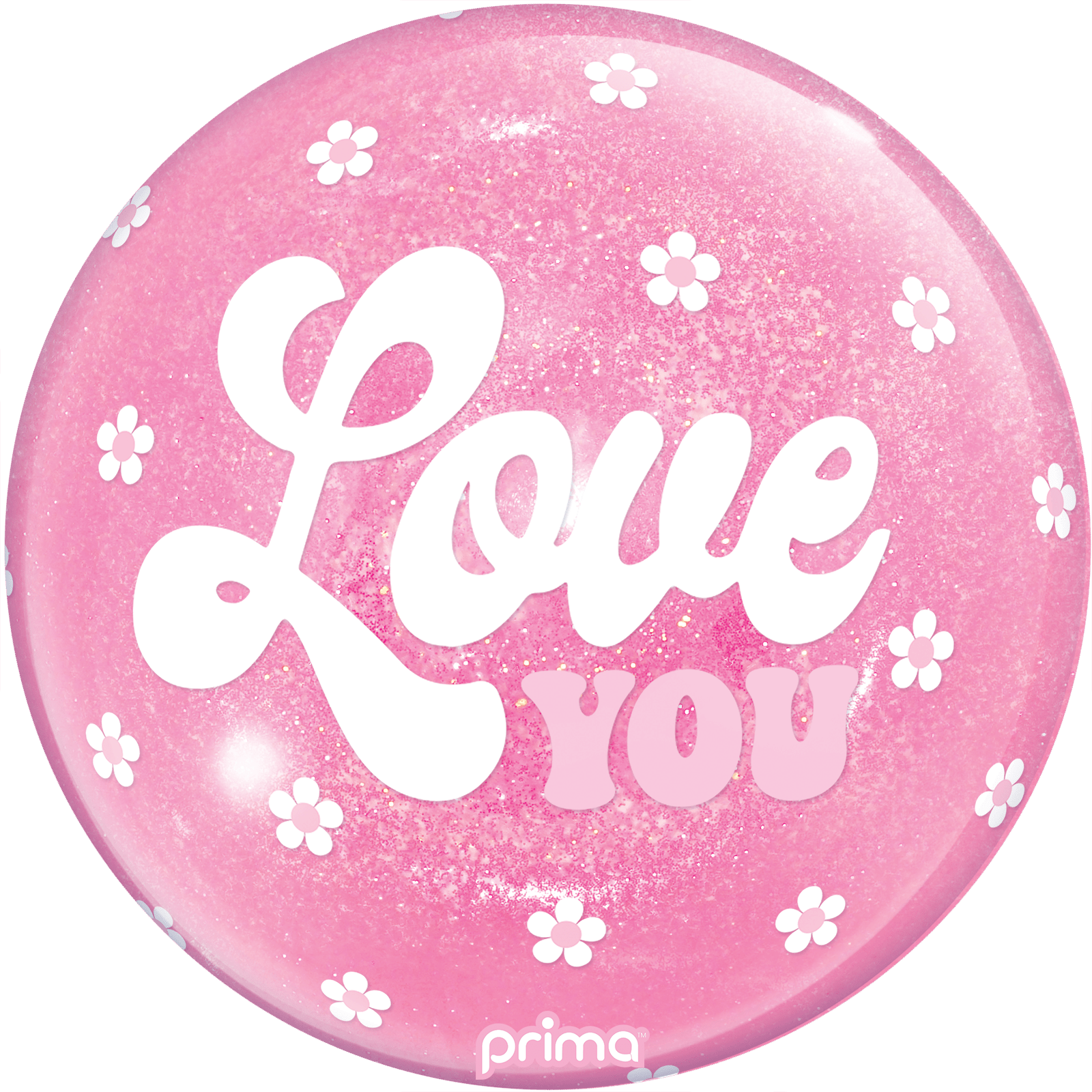 10" Sphere™ - Love You Flowers Light Pink Glitter