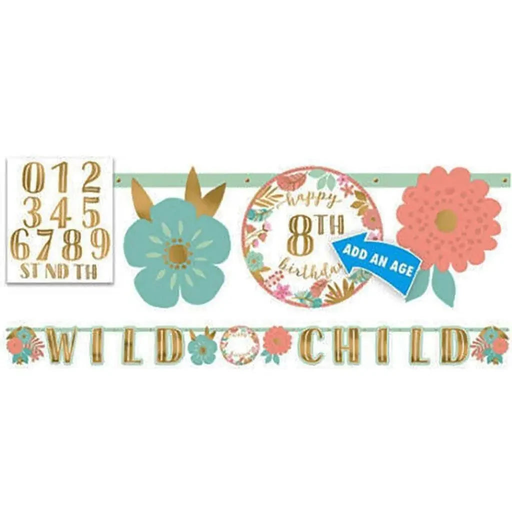 10' Add-an-Age Banner - Boho One Wild Child