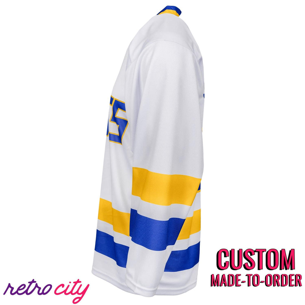 Charlestown Chiefs Slap Shot Hockey Jersey Sweater (White)