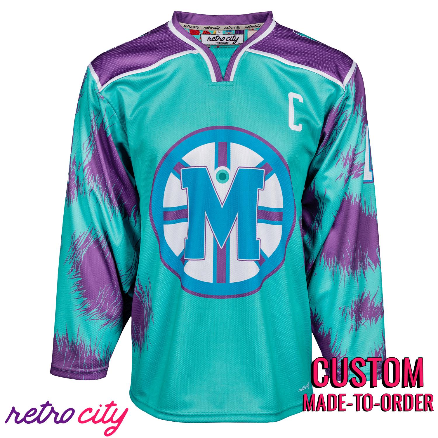 Monstropolis Monsters Hockey Jersey Sweater (Teal)